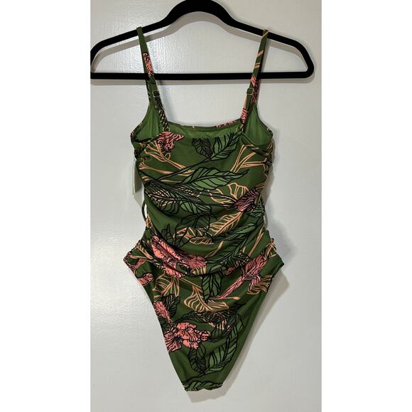 Hutch Zenna Floral One-Piece Swimsuit Green Pink Size XS NWT No Belt Vacation - Picture 8 of 14